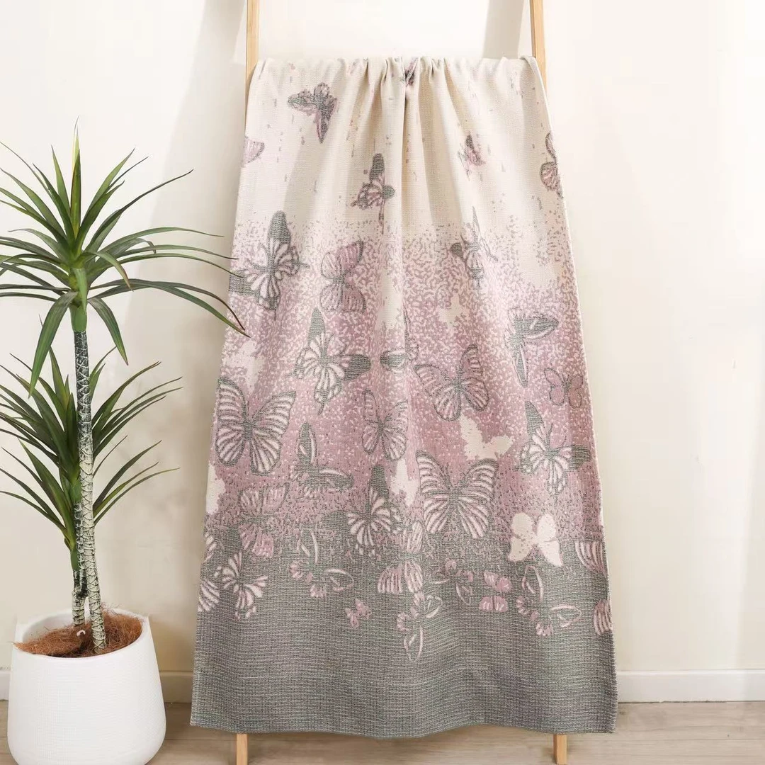 【渐变蝴蝶】75*160雨露麻纱布浴巾