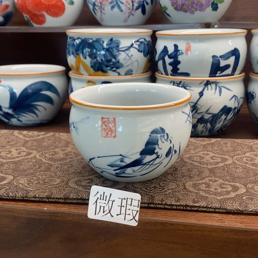 釉下彩老陶泥手工绘制