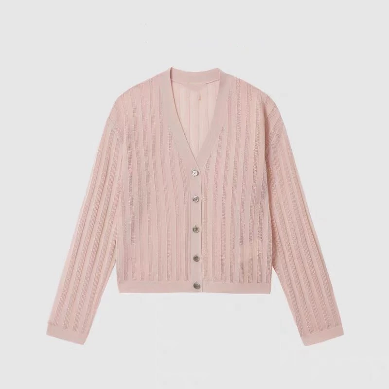 0429高级感V领镂空针织衫