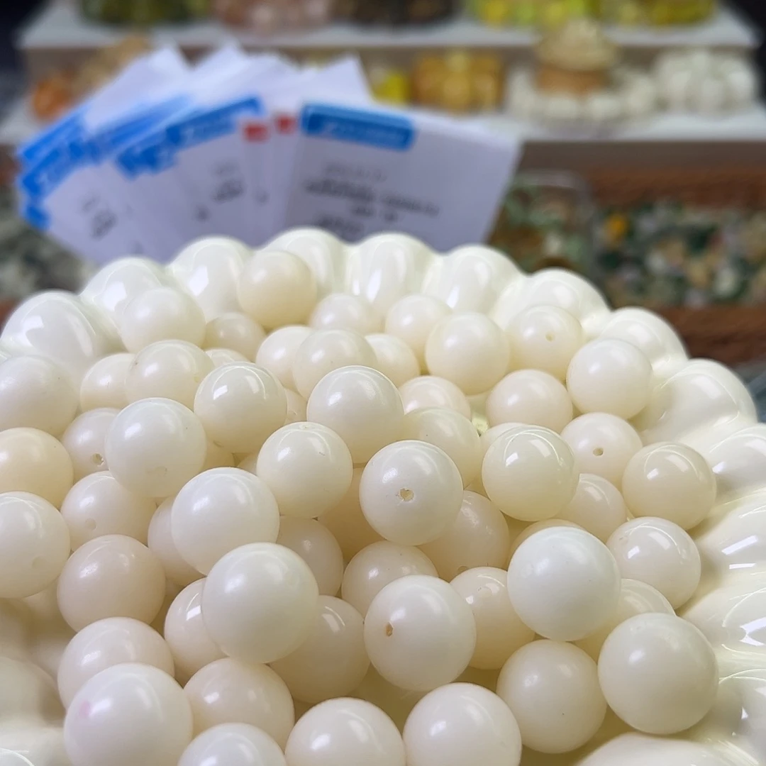 菩提根/象牙果手串微瑕15左右白圆60颗