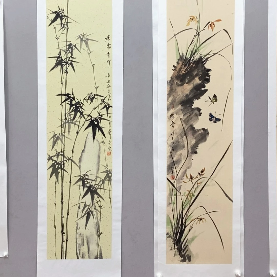 国画创****我王亚立四尺对开真人真品