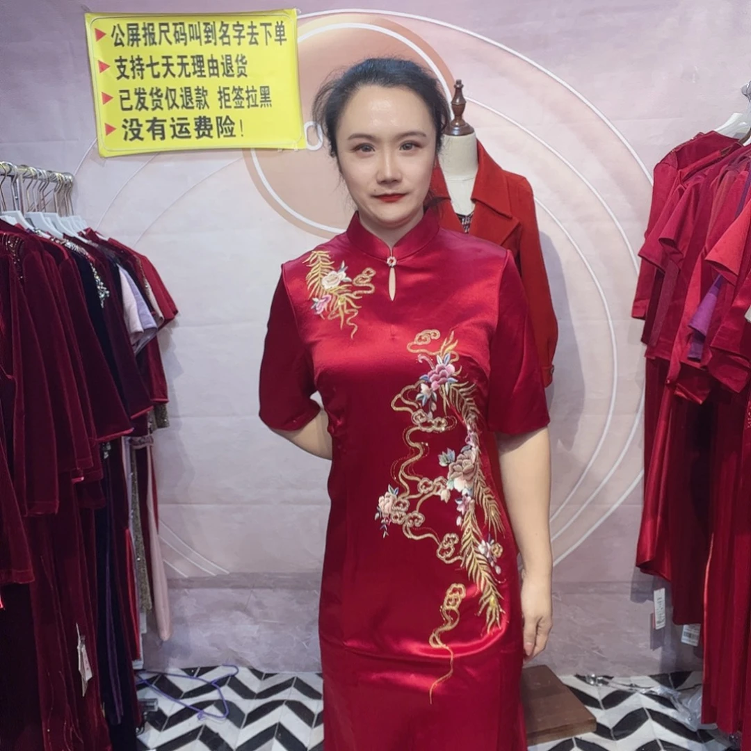 尽***～L-3旗袍连衣裙修身显瘦