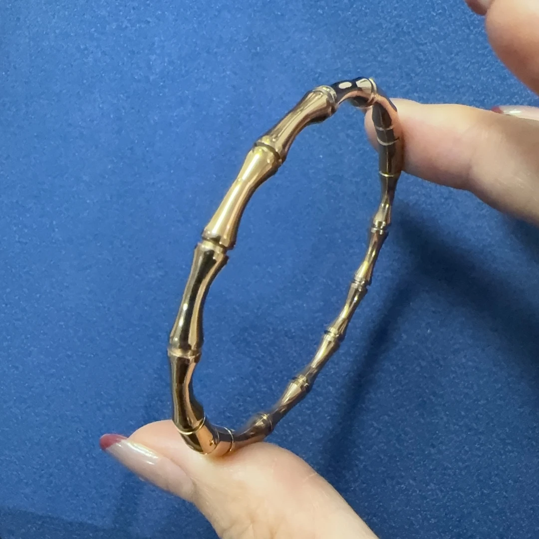 2447  黄色竹节开口手镯多样性发货