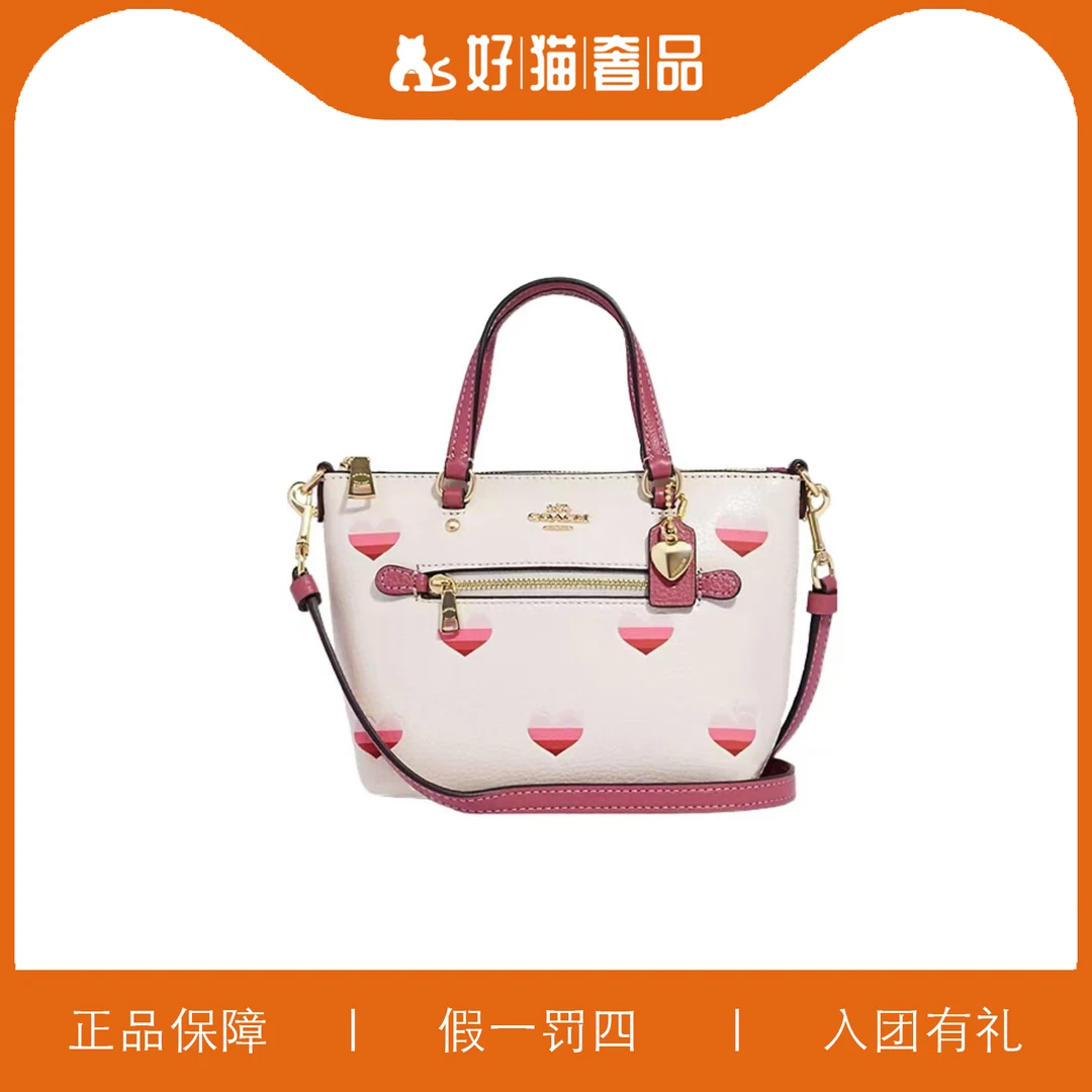 95新 COACH/蔻驰 爱心印花小饺子包/X2596/20X14X8