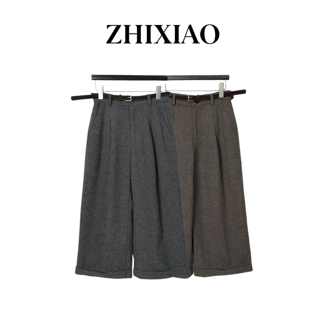 【ZHIXIAO】秋冬新款：格子休闲裤250751
