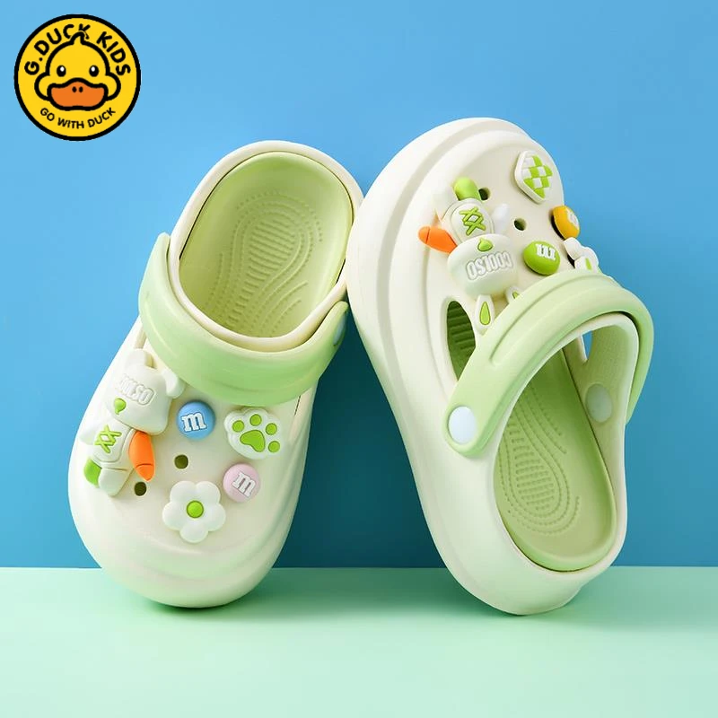 小黄鸭儿童洞洞鞋男童夏季新款女童防滑软底宝宝男孩外穿沙滩鞋