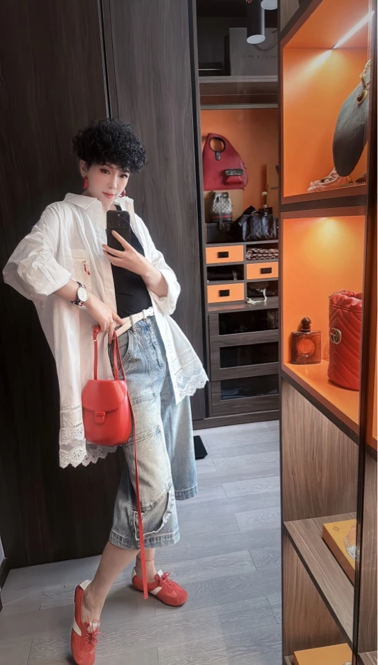 【妮菲丝娅】春夏韩版时尚拼接衬衫领成人防晒蕾丝衬衫66801