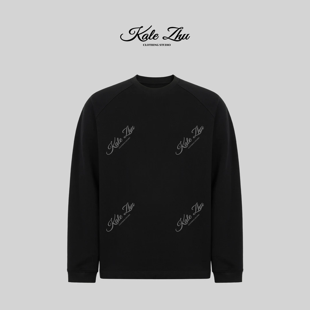 KALE ZHU圆领插肩袖男士打底长袖卫衣 KZZB3T796