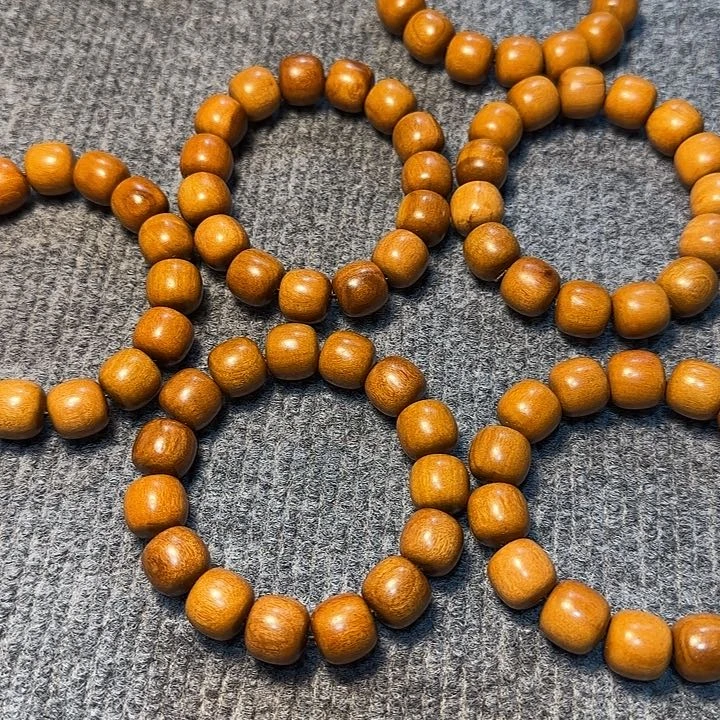 桃木全陈化老料把件串发一条