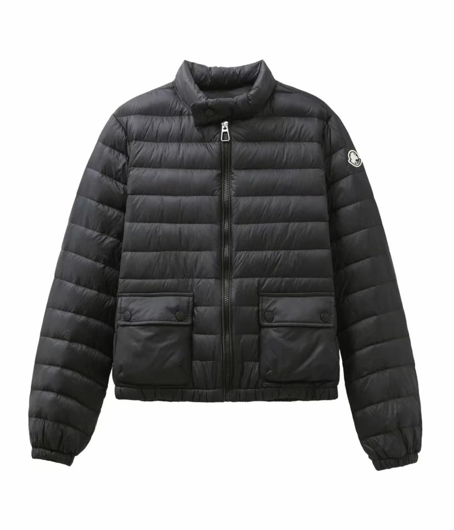 立领口袋轻薄羽绒服短款2025款