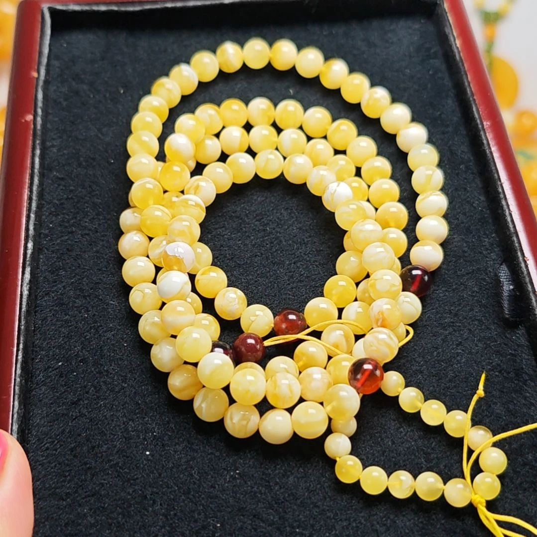 手链蜜蜡未镶嵌108佛珠，7米
