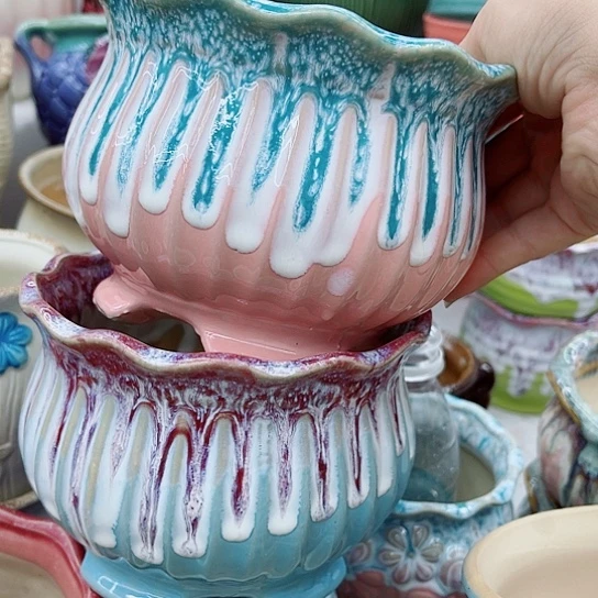 多肉绿植陶瓷花盆9.9包邮