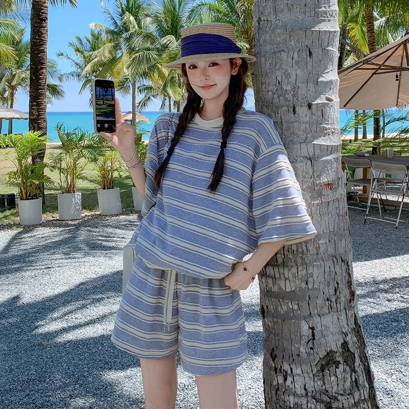 街头时尚套装宽松运动百搭高质感穿搭女装夏装套装纯欲慵懒风女装