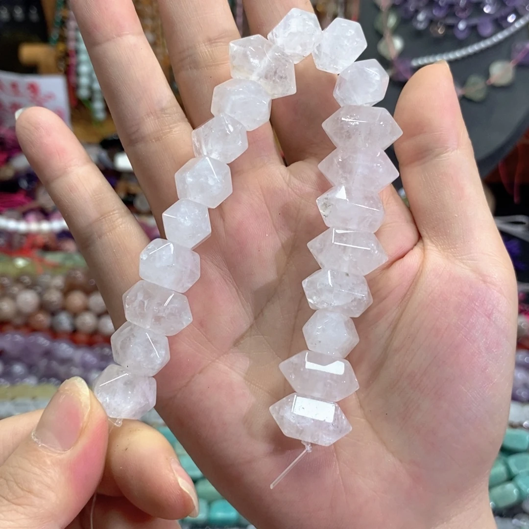 未镶嵌玛瑙/玉髓珠宝半成品白水晶双尖20颗