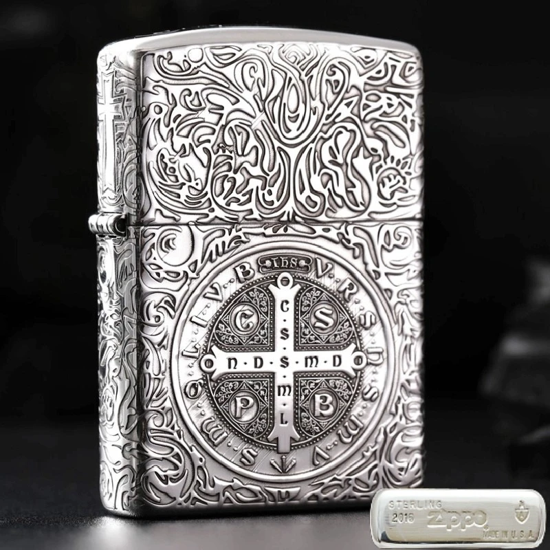 zippo打火机【纯银康斯坦丁】官方正品防风原装DYJ1