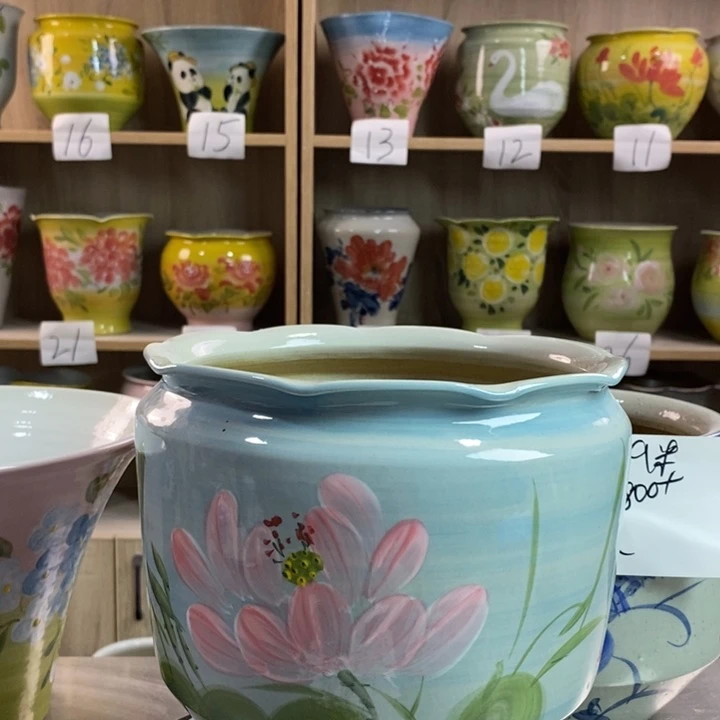 瓷片景德镇陶瓷花盆