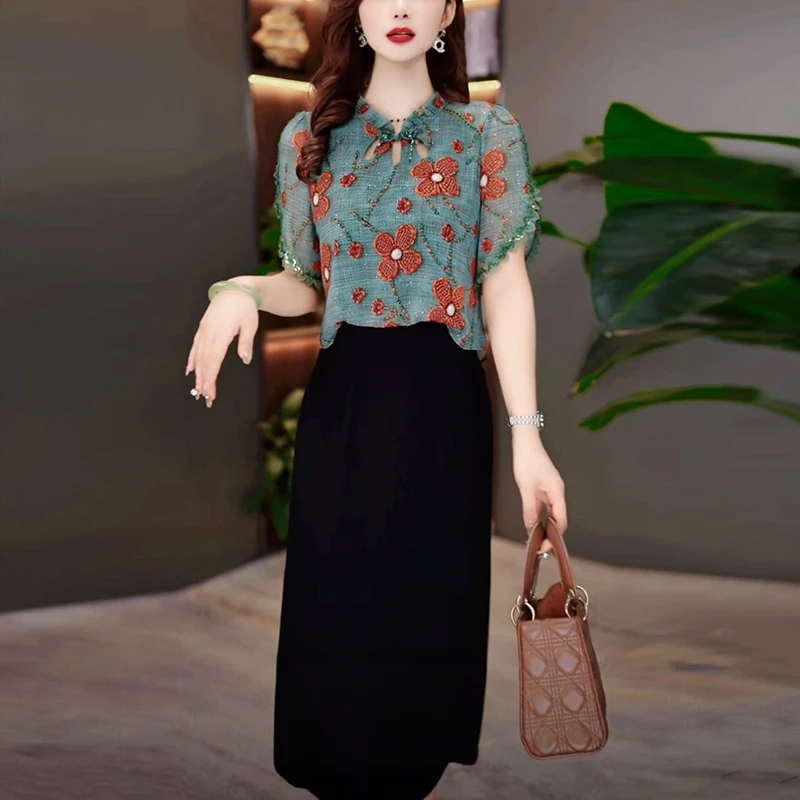 夏季洋气收腰显瘦假两件裙子女款爆款2025新款时尚高贵气质连衣裙