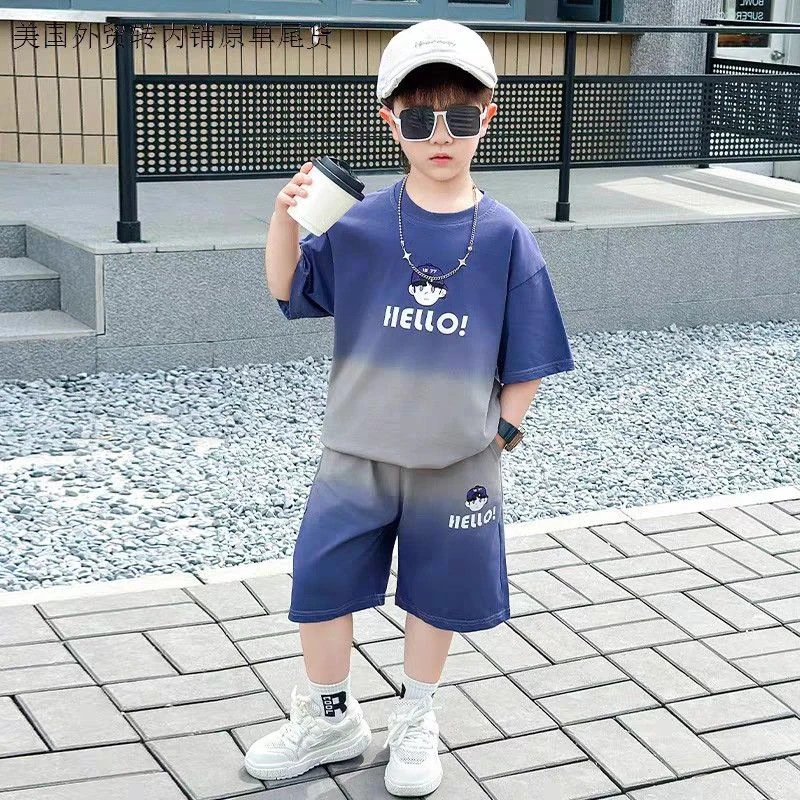 男童夏装套装2025新款儿童夏季短袖短裤两件套运动韩版薄款洋气潮