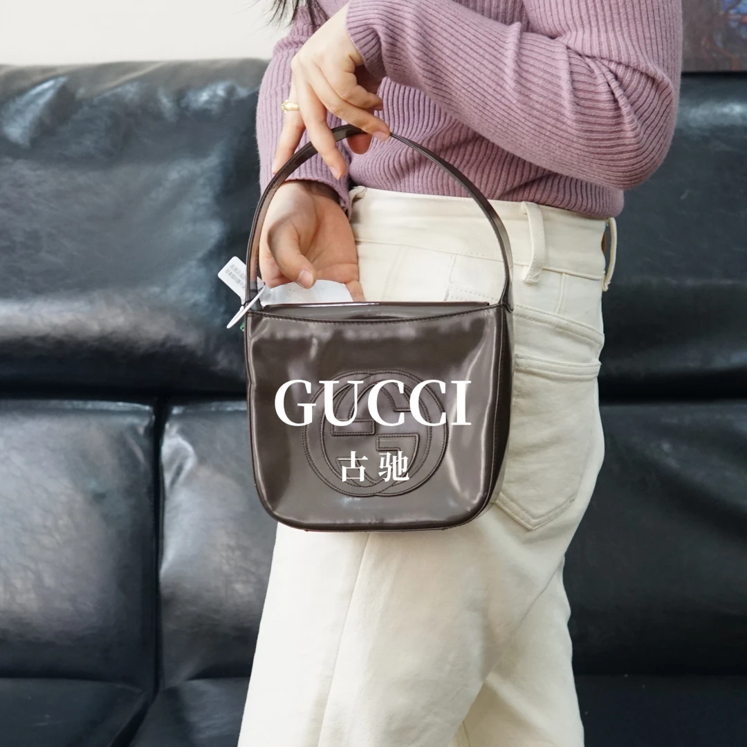 95新 GUCCI/古驰 棕色手提包/HD12628015/8015