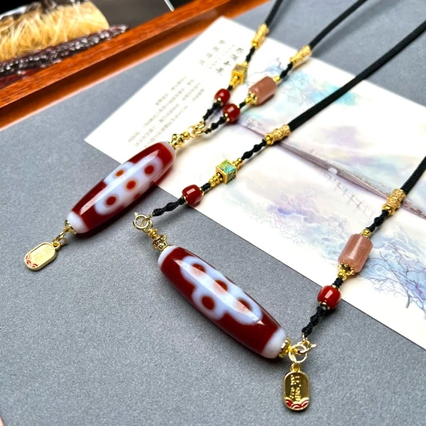 【艺心珠宝】玛瑙红肉五闪项链多样性发货/发一件T09388