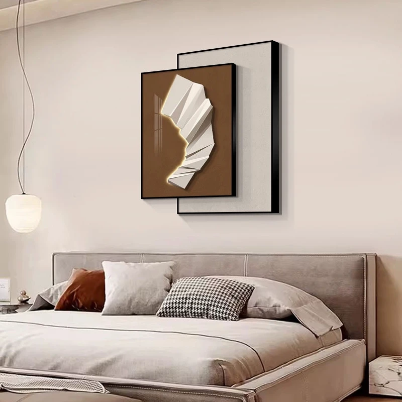 2025新款简约卧室装饰画抽象极简风高档大气时尚房间轻奢床头挂画