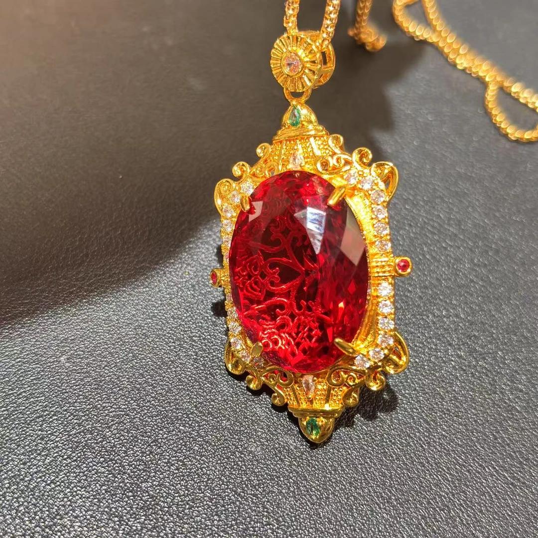 娜娜高定 高奢镶嵌红吊坠-DZ0149