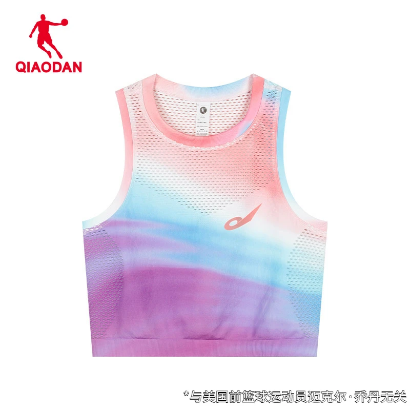 乔丹女士夏季t恤无缝无袖速干马拉松透气圆领背心户外上衣跑步女