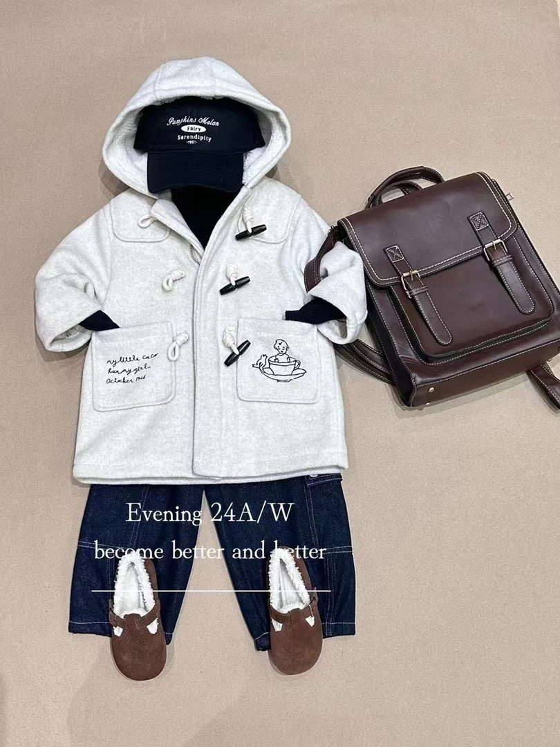 【CC】米色夹棉呢大衣 0315