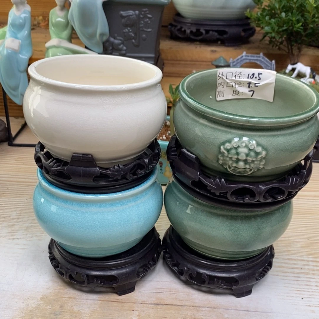 紫砂陶瓷艺术花盆陶瓷