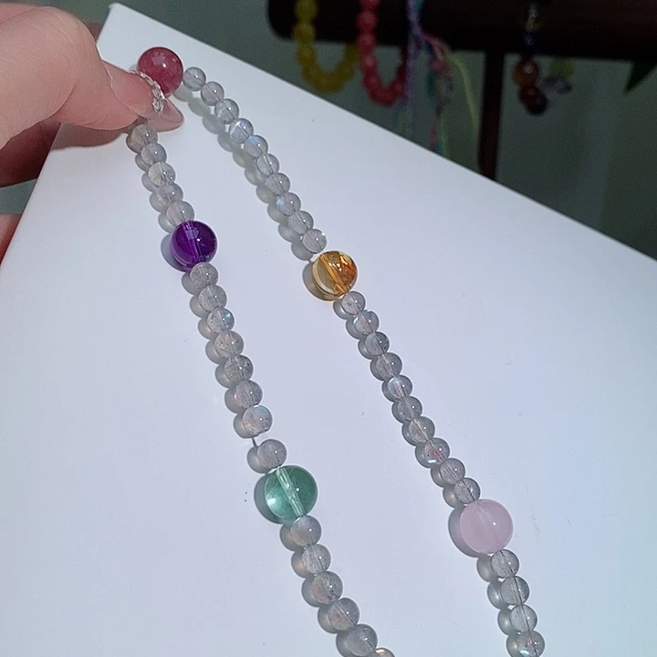 未镶嵌手链拉长石两圈