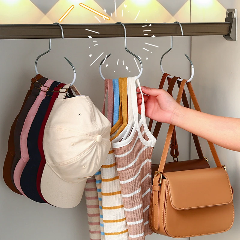 通用卧室帽子收纳架围巾架复古风家用衣柜多功能挂钩高锰钢无痕