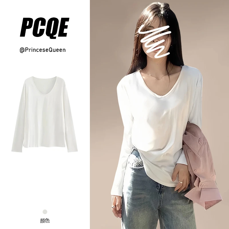 韩系纯欲慵懒t恤V领夏季舛讹短袖女款爆款2025新款宽松休闲女装