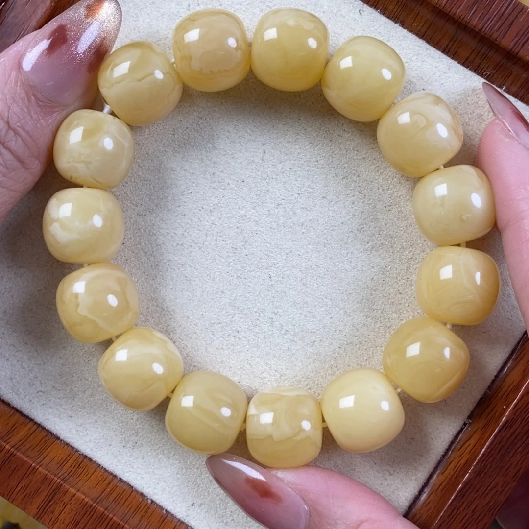 蜜蜡未镶嵌珠宝奇石16极限弧白花