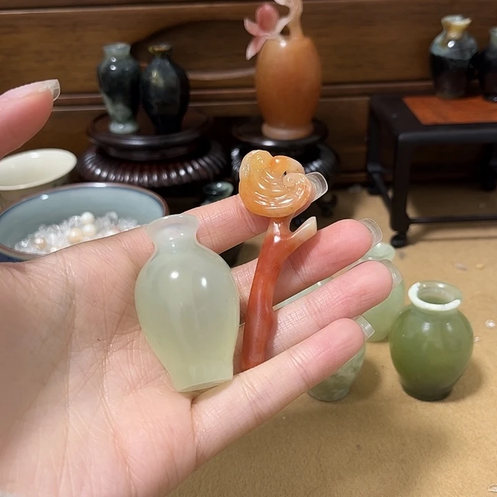 大***了青田石印石瓶1灵芝1