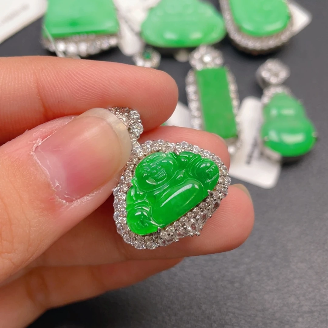 翡翠银S925镶嵌颈饰