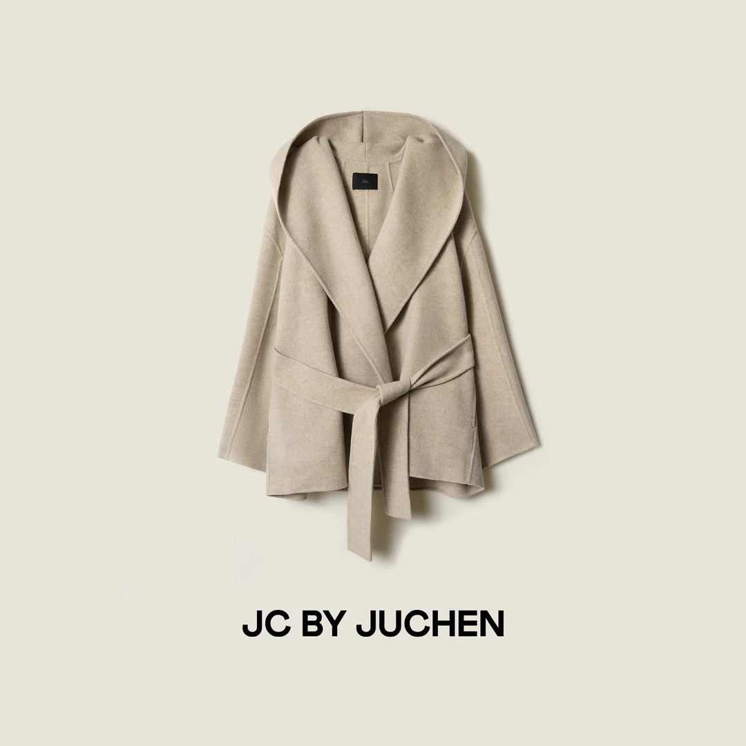 “冬日信笺”细微米羊毛轻盈织造秋冬保暖双面浴袍大衣外套FW074980