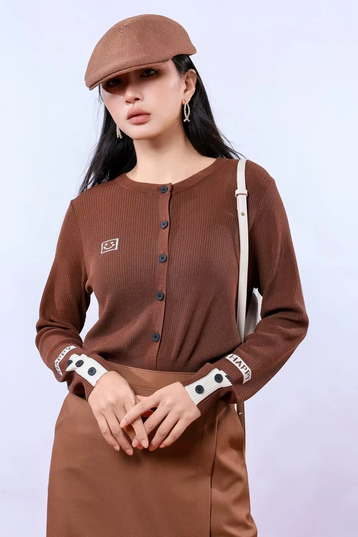 春款商务通勤可水洗针织衫女装打底小香风