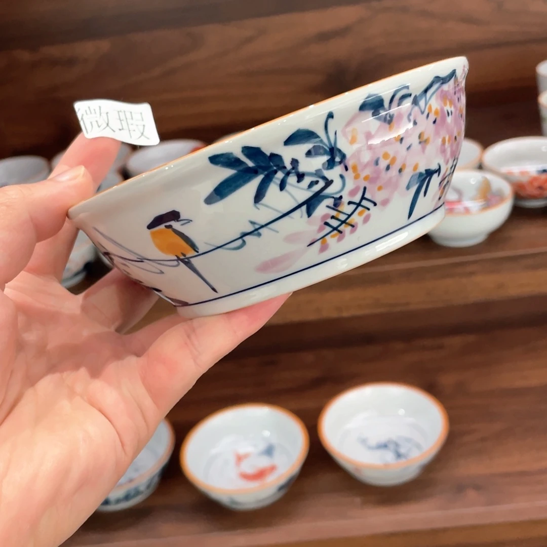 釉下手绘茶具微瑕