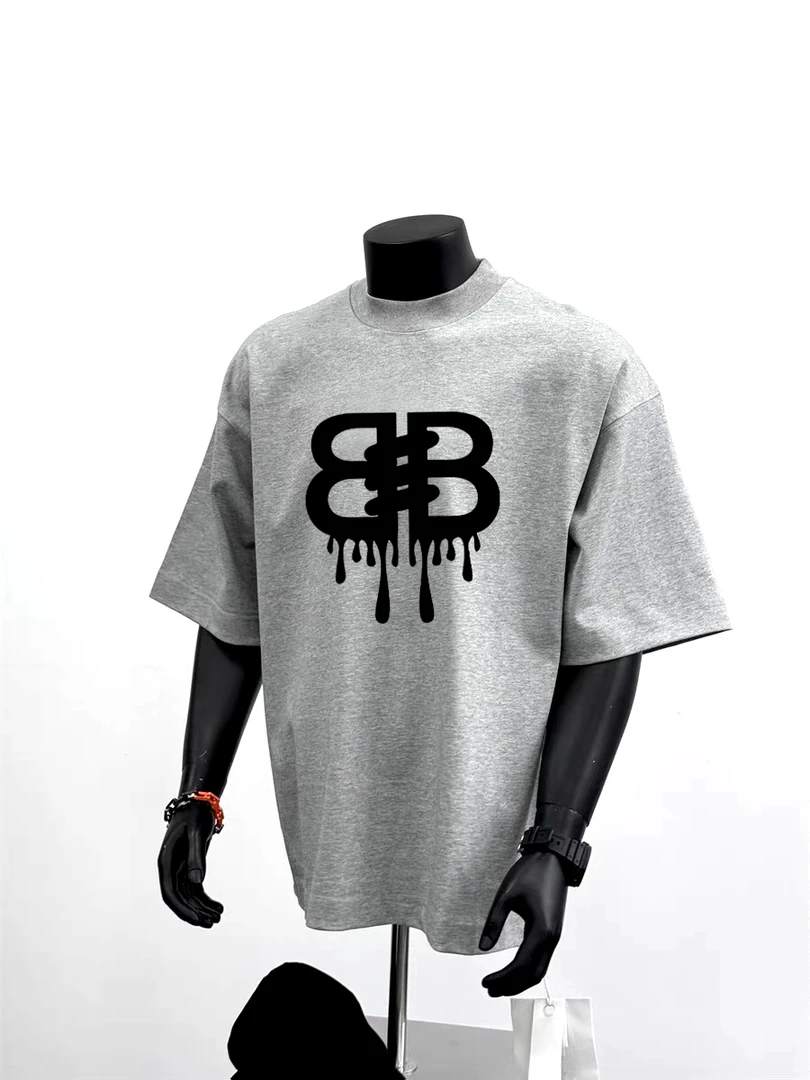 美式创意高街潮牌字母印花圆领短袖T恤男女夏季宽松休闲纯棉半袖