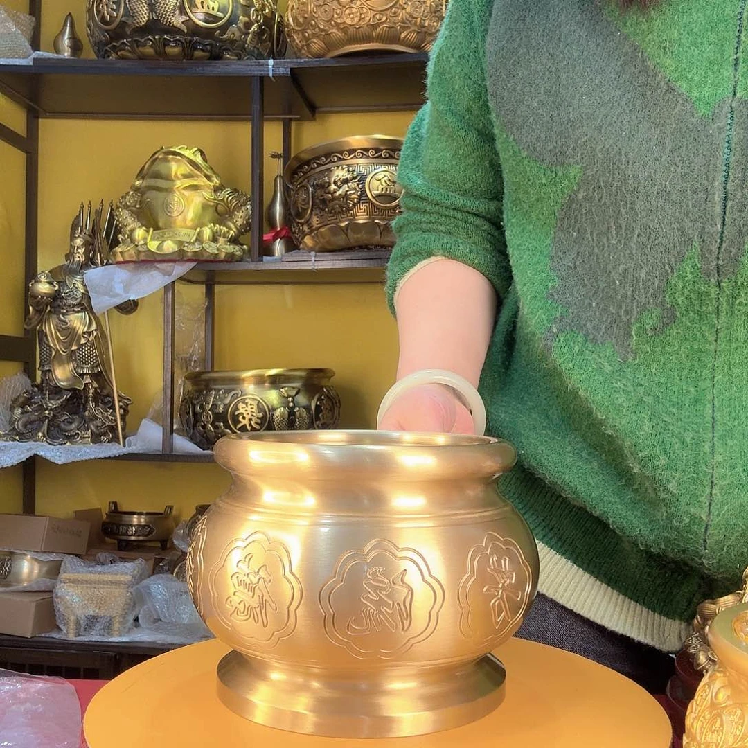 黄铜12.5厘米口径铜香炉