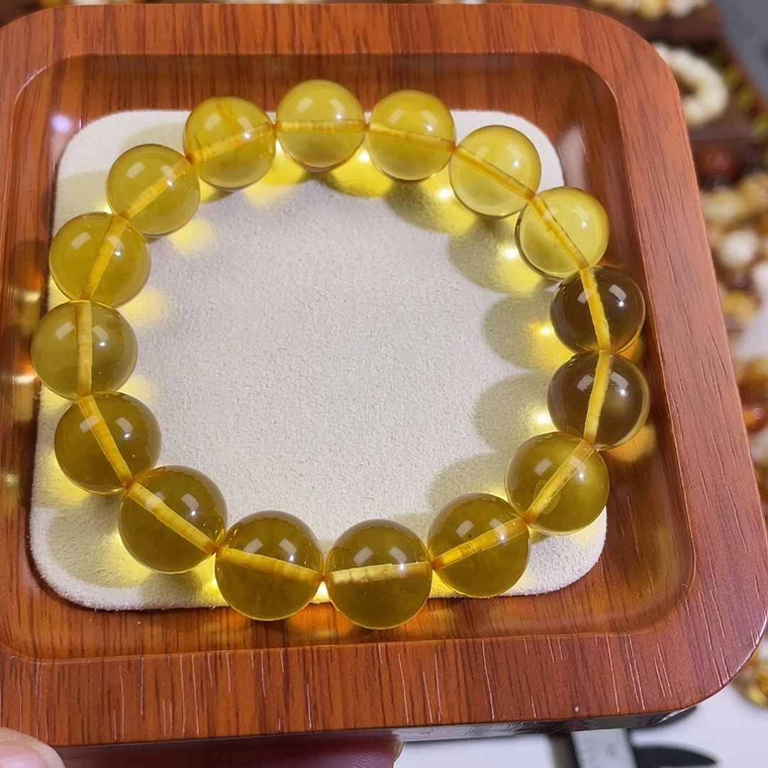 琥珀未镶嵌手链天然蜜蜡琥珀金珀12.3m