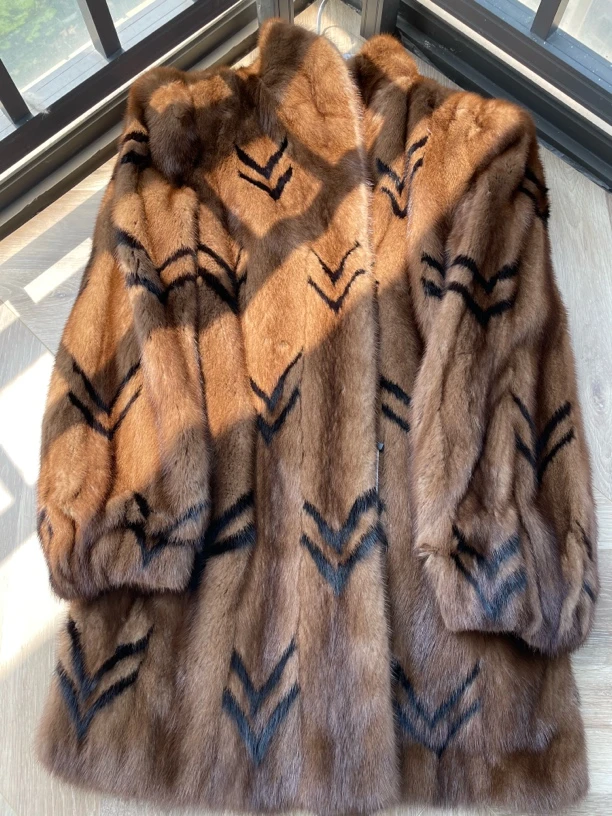 【LX40】棕色短款 M码 （胸围104衣长70）小橙子进口中古皮草