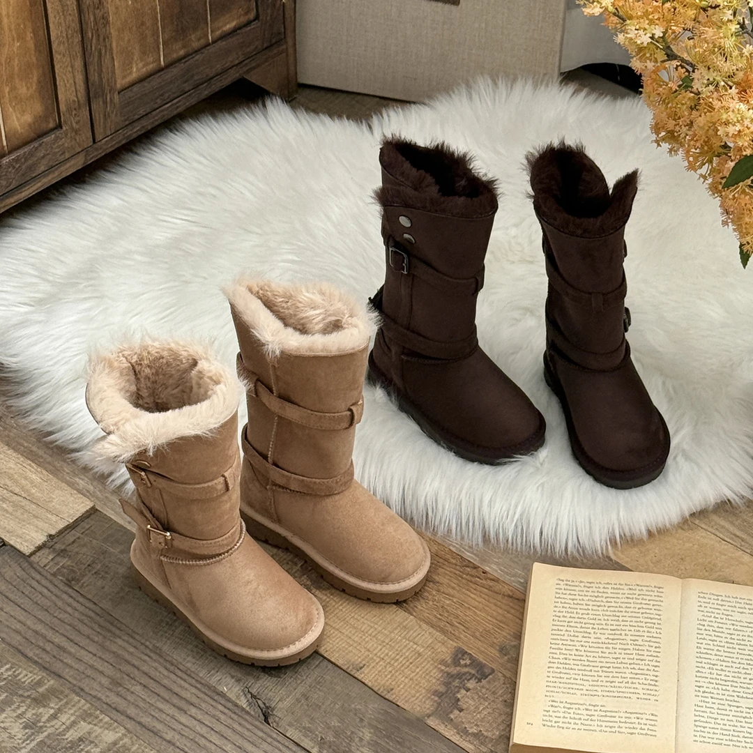 美拉德长筒靴女童复古小皮靴高筒童鞋冬季保暖 CA801