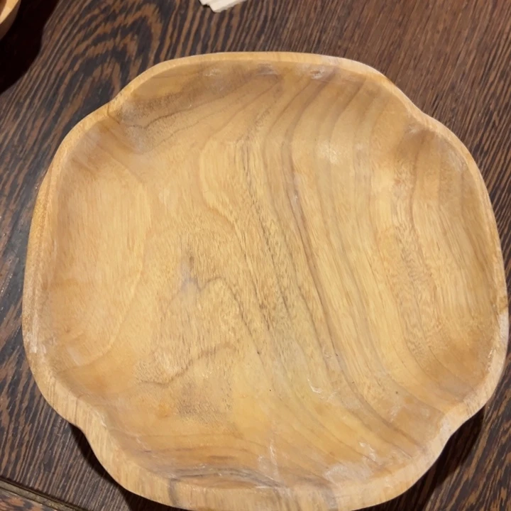 香榧木香樟木梅型果盘2个