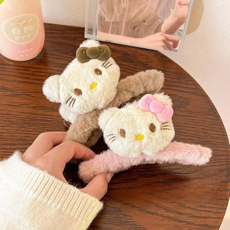 毛绒可爱KT猫猫抓夹发夹