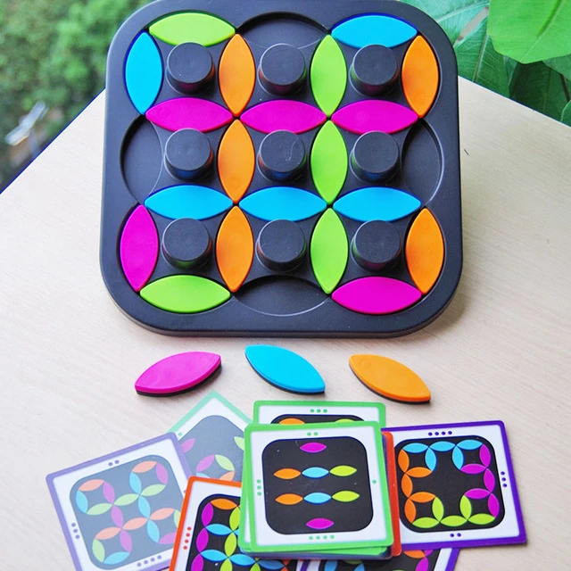 旋转颜色叶子拼图闯关桌游儿童益智玩具思维专注力观察力训练游戏