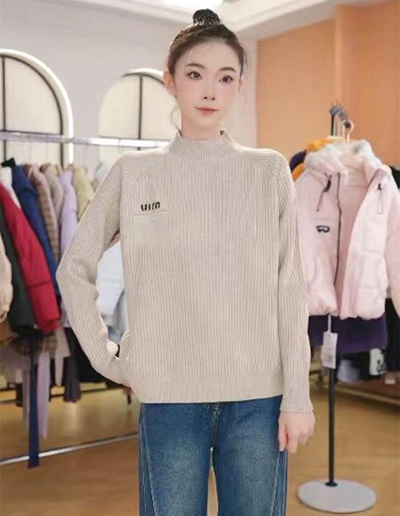 秋冬新款半高领针织衫毛衣时尚洋气内搭打底衫秋冬百搭上衣