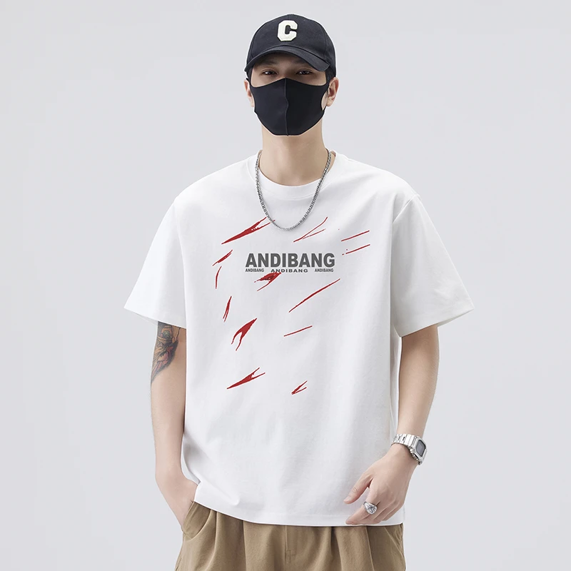 夏季港风上衣短袖男装T恤休闲ins帅气时尚潮流半袖宽松休闲衣服