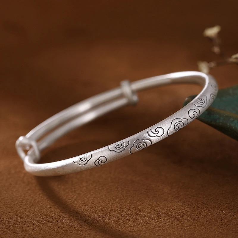 足银手镯 祥云纯银手镯【S-1004】
