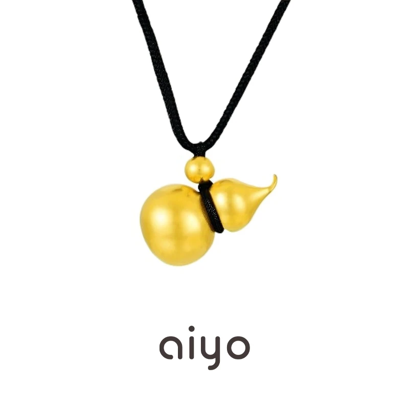 铜合金项链  素版实心葫芦黑绳男女毛衣精致女款竹节3371